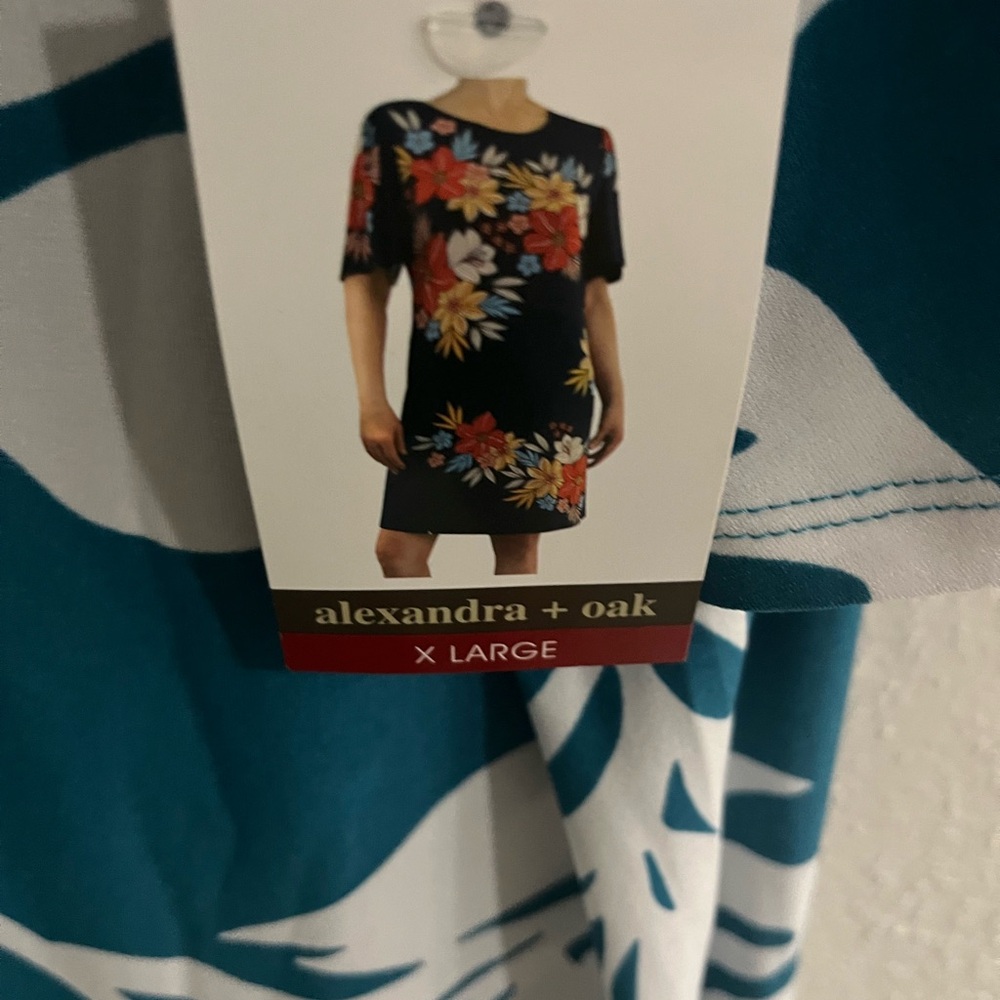 Alexandra + Oak Floral Dress - Teal and White